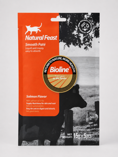 بستنی گربه بایولاین Natural Feast Smooth Pate طعم سالمون وزن تک عددی