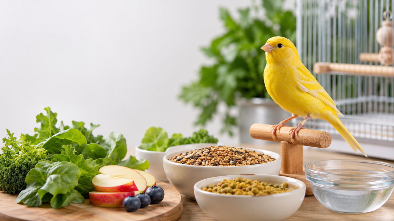 بهترین غذای قناری؛ راهنمای کامل تغذیه، برنامه غذایی و غذاهای مفید و ممنوعه