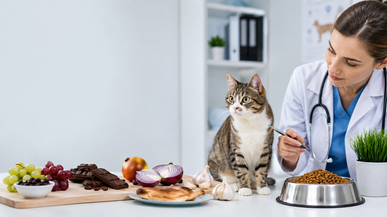 گربه چه غذاهایی نباید بخورد؟ لیست کامل غذاهای ممنوعه و خطرناک برای گربه‌ها