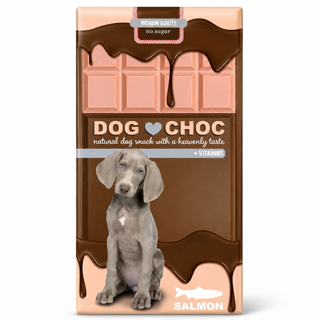 تشویقی سگ تخته ای طعم ماهی سالمون داگ چاک Dog Choc وزن 50 گرم
