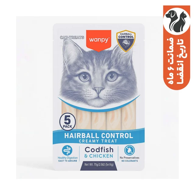 بستنی درمانی گربه ونپی مدل Hairball Control مناسب دفع هیربال طعم مرغ و ماهی… - تصویر محصول