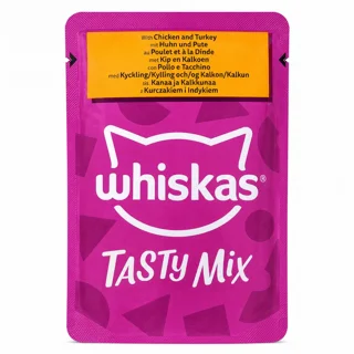 پوچ گربه بالغ ویسکاس مدل Tasty Mix طعم مرغ و بوقلمون وزن ۸۵ گرم 102576724
