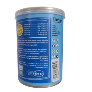 کنسرو سگ شایر مدل چانکی مرغ و پاستا در سس پنیر وزن 400 گرم
