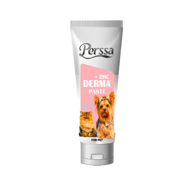 خمیر تقویت پوست مو سگ و گربه پرسا مدل Derma Paste zinc plusوزن 100گرم 101595786