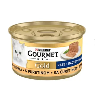 کنسرو غذای گربه گورمت گلد مدل گوشت چرخ کرده بوقلمون وزن 85 گرم 102673293
