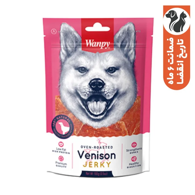 تشویقی سگ ونپی مدل Venison Jerky وزن 100 گرم