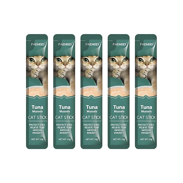 بستنی گربه فنبی مدل Creamy Sticks طعم ماهی تن و صدف بسته 5 عددی 101506347
