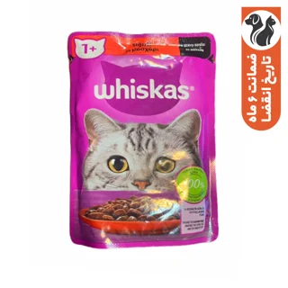 پوچ گربه ویسکاس مدل گوشت ماهی وزن 85 گرم