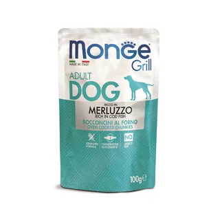 پوچ سگ مونژه مدل Monge Grill Adult طعم ماهی کاد وزن 100 گرم 101625483