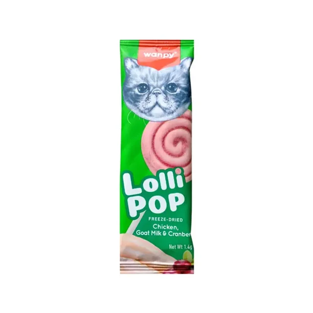 تشویقی گربه ونپی مدل Freeze Dried Lollipop طعم مرغ، شیر بز و کرنبری وزن 14 گرم 101541043