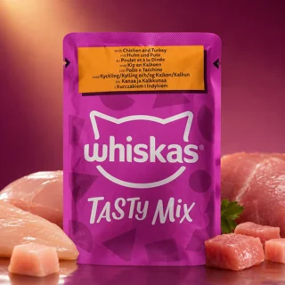پوچ گربه بالغ ویسکاس مدل Tasty Mix طعم مرغ و بوقلمون وزن ۸۵ گرم 102576725