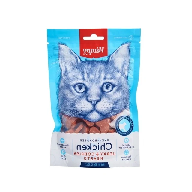 تشویقی گربه ونپی مدل مرغ و ماهی شکل قلبی وزن 80 گرم