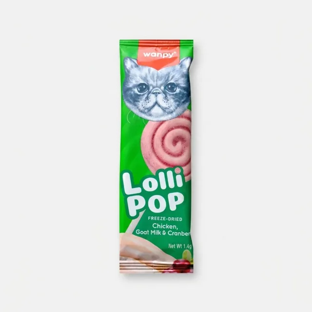 تشویقی گربه ونپی مدل Freeze Dried Lollipop طعم مرغ، شیر بز و کرنبری وزن 14 گرم 101541042