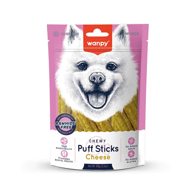 تشویقی سگ ونپی مدل Chewy Puff Stick طعم سیب زمینی شیرین وزن 100 گرم