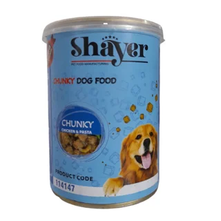 کنسرو سگ شایر مدل چانکی مرغ و پاستا در سس پنیر وزن 400 گرم - تصویر محصول