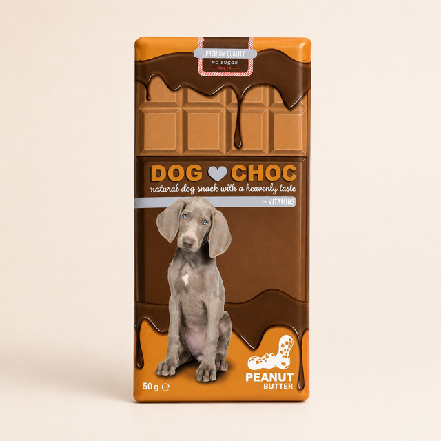 بسته‌بندی شکلات تخته‌ای سگ داگ چاک Dog Choc Product Packaging