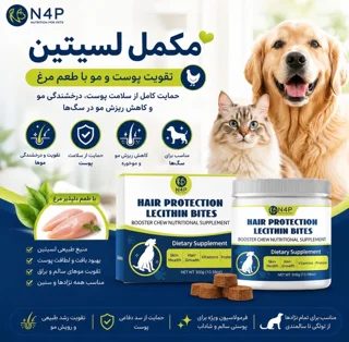 مکمل جویدنی محافظ پوست و موی سگ N4P حاوی لسیتین وزن ۳۰۰ گرم - تصویر محصول